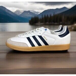 NEW Mens Size 13 - Adidas Samba OG “White Night Indigo Gum” Low Top Shoes IF3814